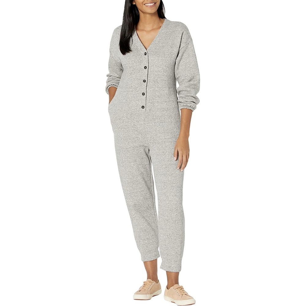 Madewell MWL Betterterry Coverall Jumsuit in Heather Gray Sz M Minimalist Lounge